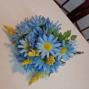 Vibrant Blue and Yellow Faux Floral Bouquet